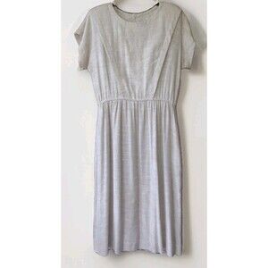 Vintage 50s Lanz Originals Dress Rayon Flax Blend Button Back Cottagecore Folk M